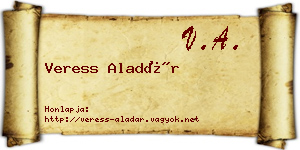 Veress Aladár névjegykártya